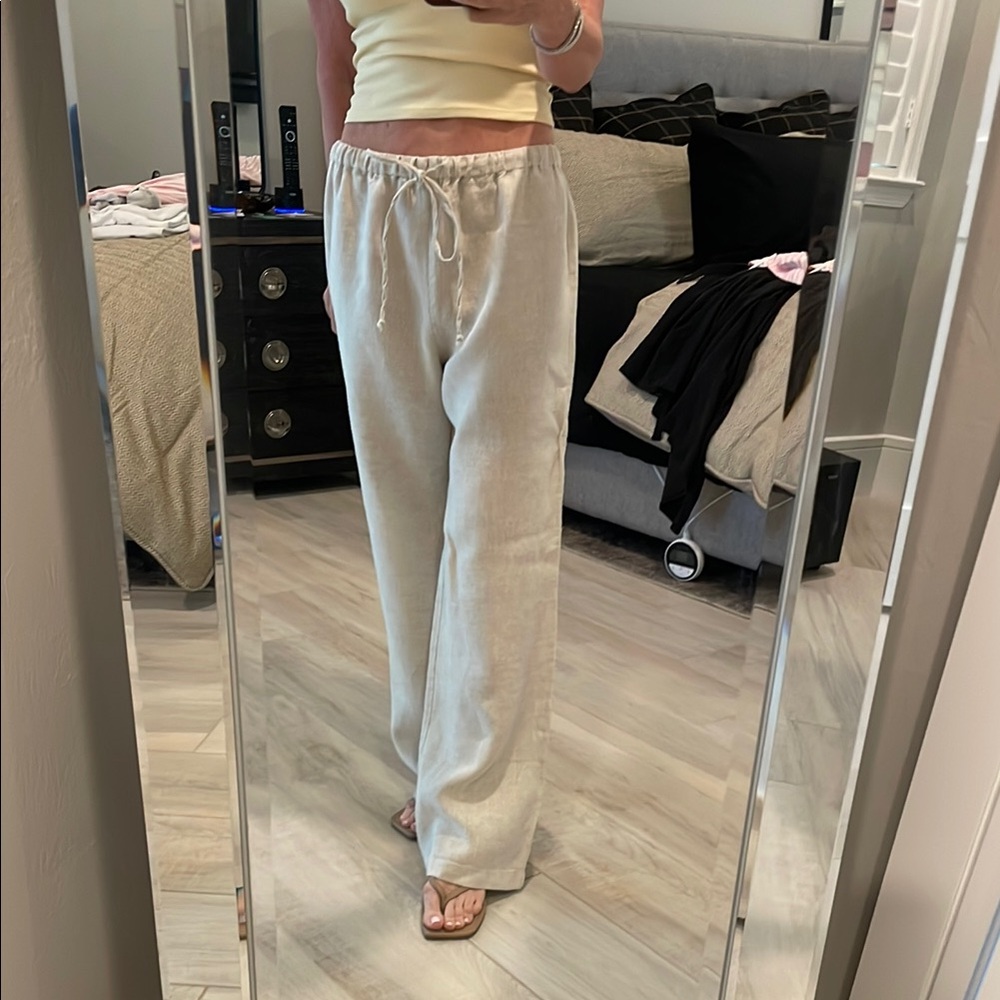 Reformation Olina Linen Pant Size Small